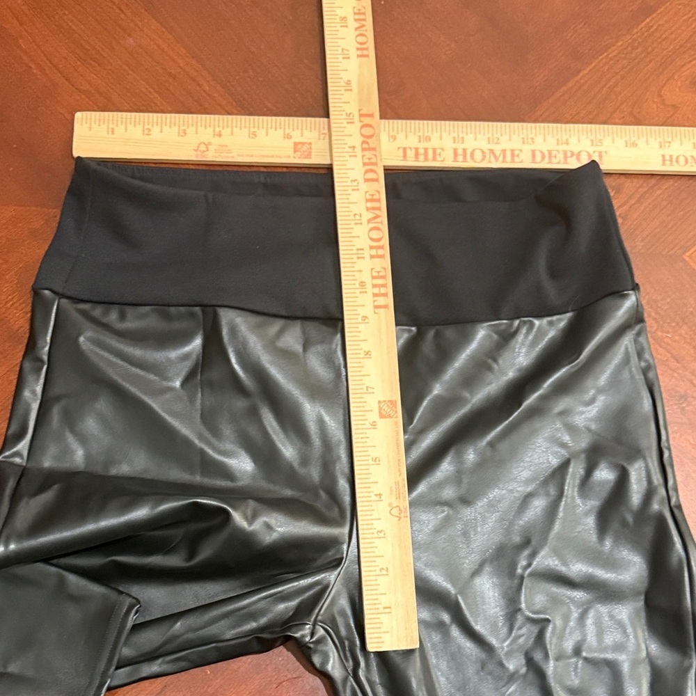 Spanx Stylish Black Faux Leather pleather Leggings tights Sz 1X - Picture 8 of 10